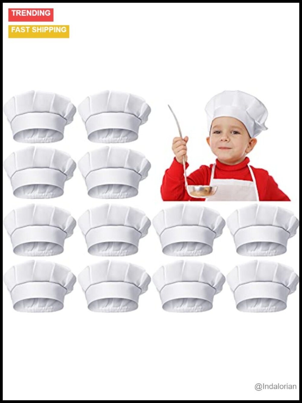 Kids Chef Hats 12 Pack Adjustable Elastic Toddler Chef Hat